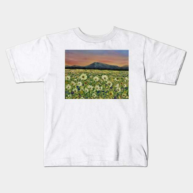 Field of Flowers Kids T-Shirt by Allison Prior Art